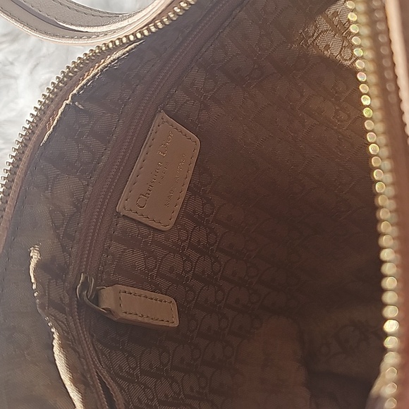 Dior Authentic Beige/Brown Leopard Printed Fabric and Leather Buckle Handle Hobo - Picture 12 of 15